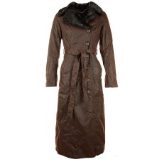 Womens 'Rosetti' Full Length Waxed Coat Faux Fur lined